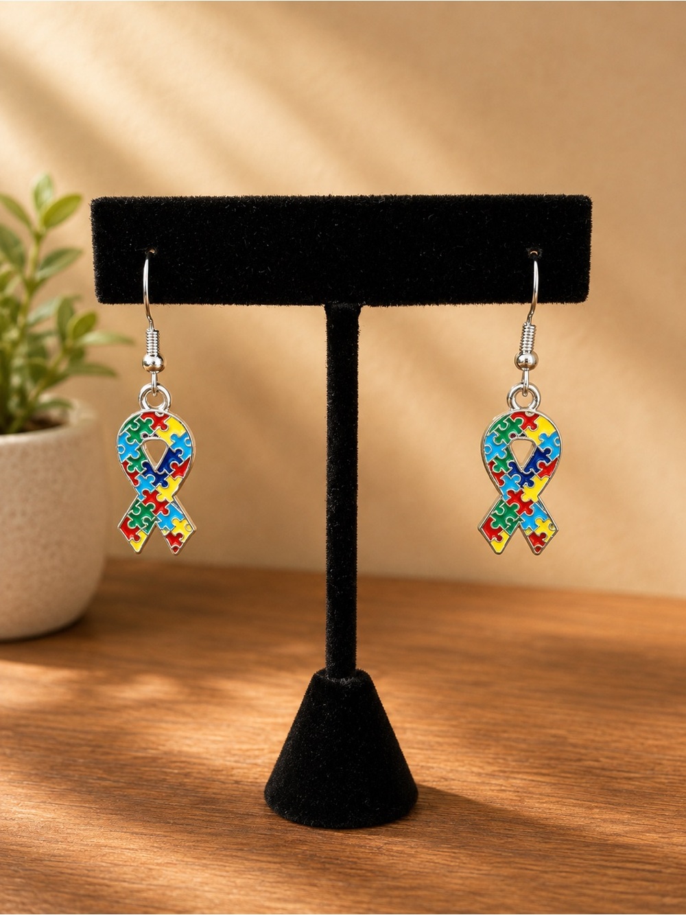 Autism Awareness Handcrafted Earrings
